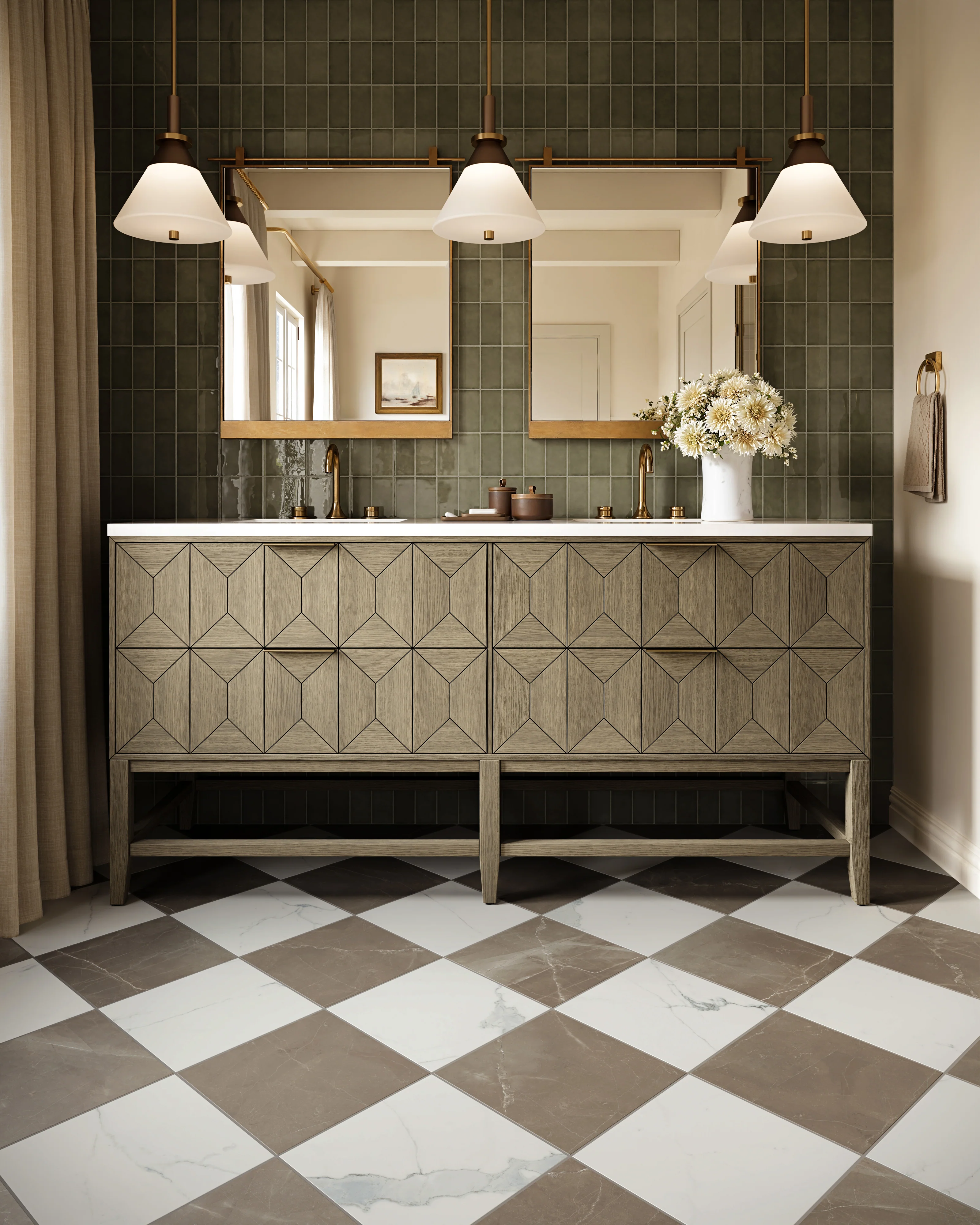 Gwen 72" Double Vanity in Pebble Oak with 3 cm White Zeus Quartz Top - Image 9