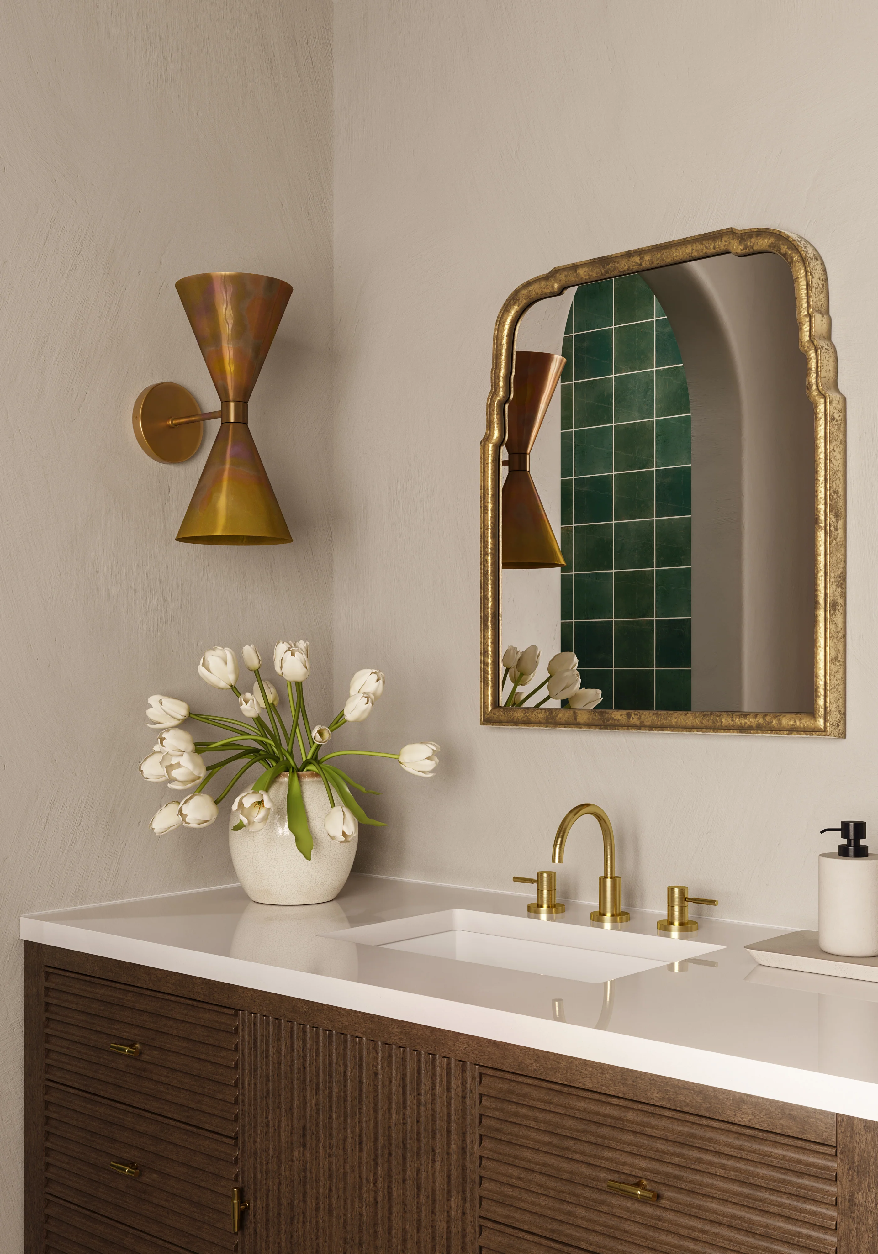 Clementine Mirror in Antiqued Gold Leaf - Image 9