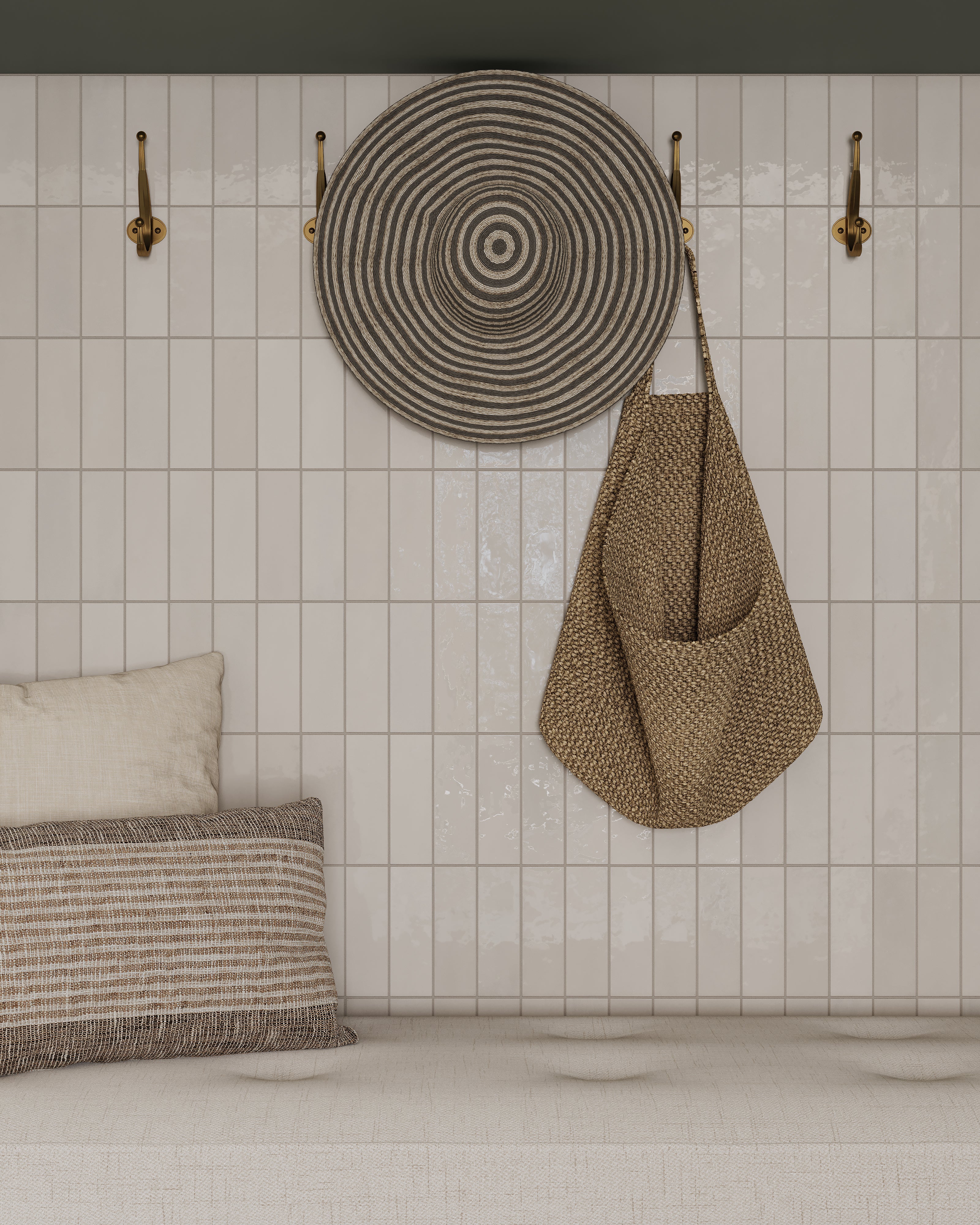 Cleo 2x6 Glossy Ceramic Tile in Cream - Image 11
