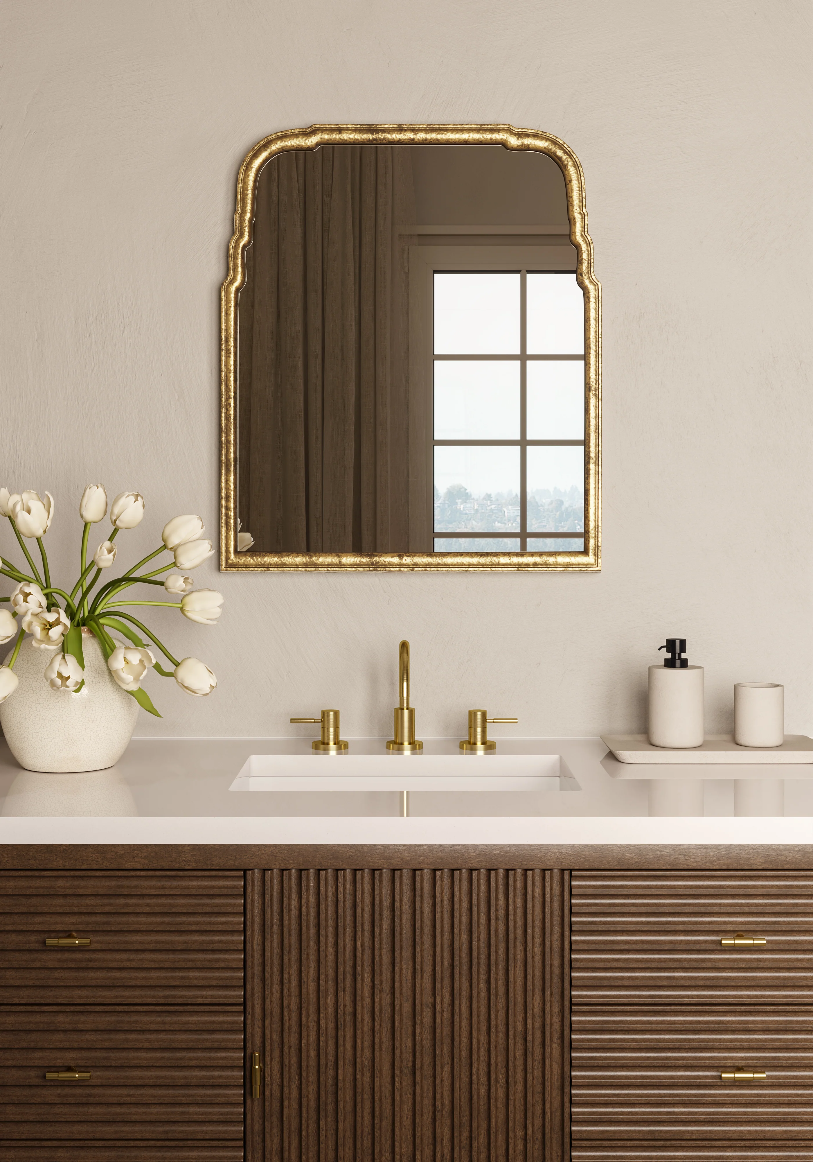 Clementine Mirror in Antiqued Gold Leaf - Image 8