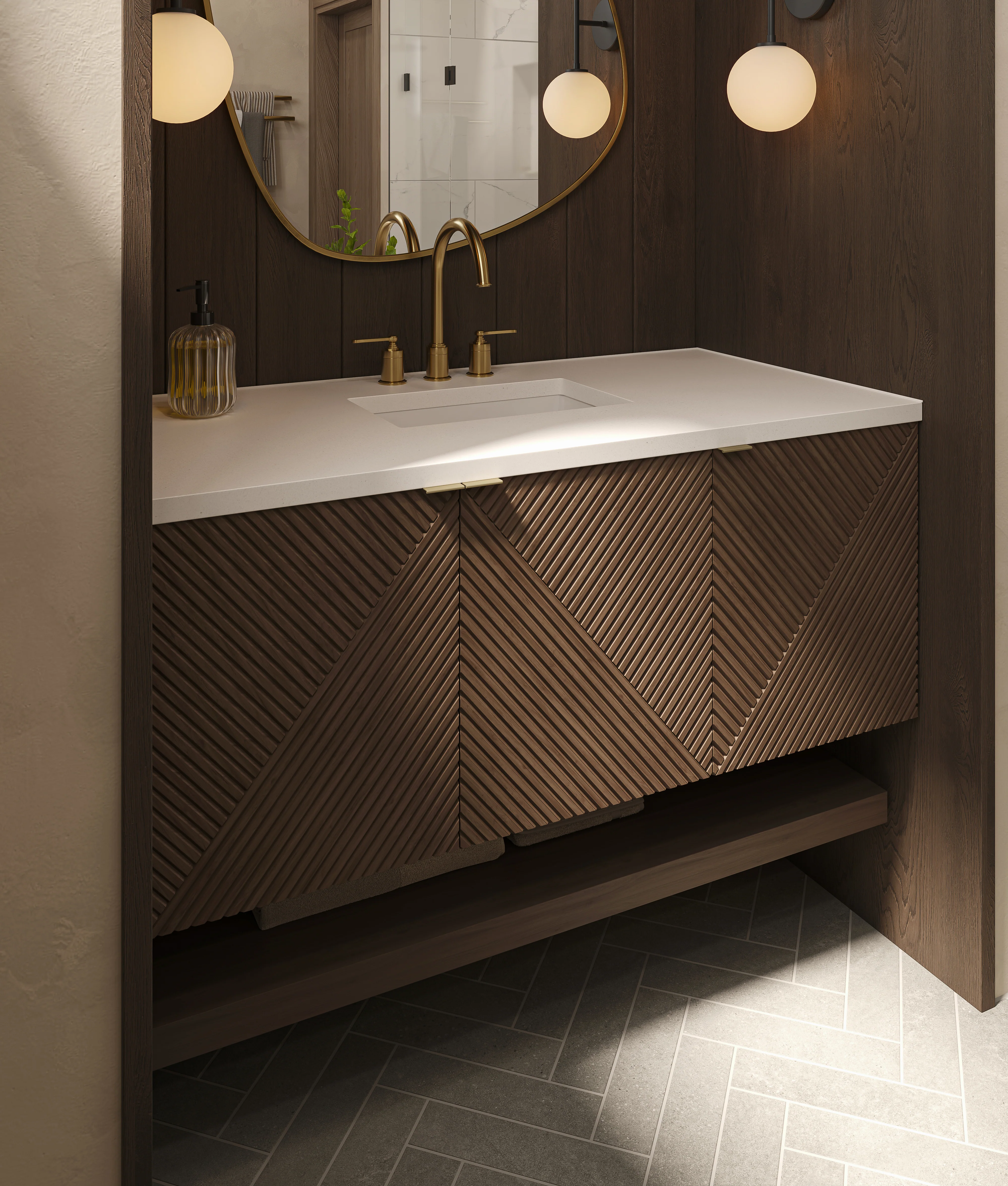 Shea 3x12 Matte Porcelain Tile in Smoke - Image 16